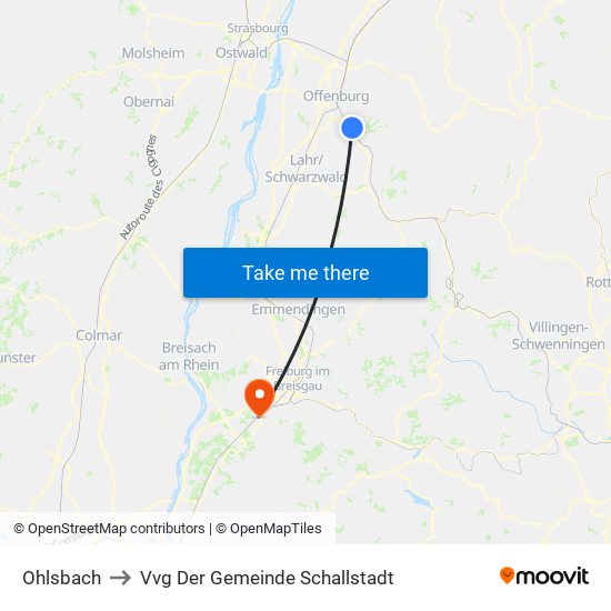 Ohlsbach to Vvg Der Gemeinde Schallstadt map