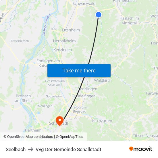 Seelbach to Vvg Der Gemeinde Schallstadt map