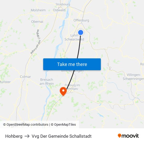 Hohberg to Vvg Der Gemeinde Schallstadt map