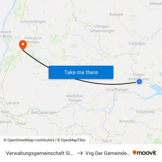 Verwaltungsgemeinschaft Singen (Hohentwiel) to Vvg Der Gemeinde Schallstadt map