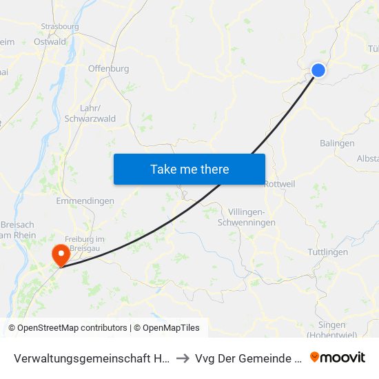 Verwaltungsgemeinschaft Horb am Neckar to Vvg Der Gemeinde Schallstadt map