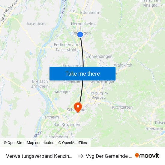 Verwaltungsverband Kenzingen-Herbolzheim to Vvg Der Gemeinde Schallstadt map