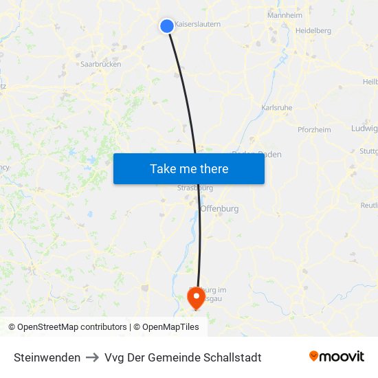 Steinwenden to Vvg Der Gemeinde Schallstadt map