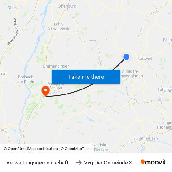 Verwaltungsgemeinschaft Dunningen to Vvg Der Gemeinde Schallstadt map