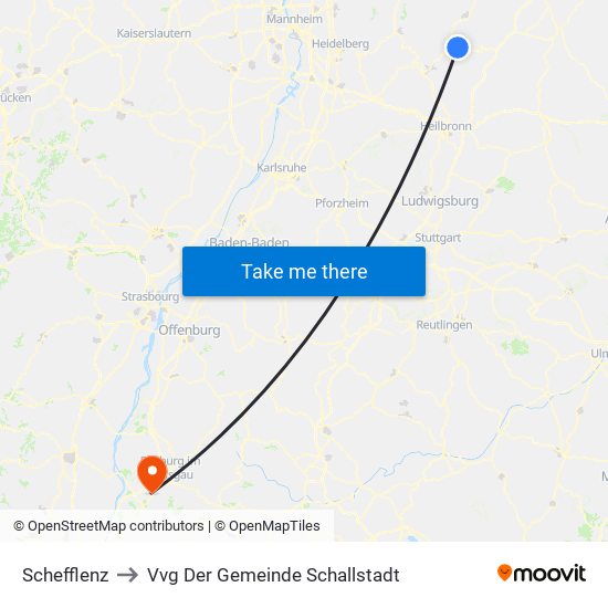 Schefflenz to Vvg Der Gemeinde Schallstadt map
