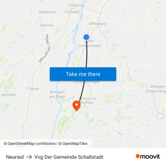 Neuried to Vvg Der Gemeinde Schallstadt map