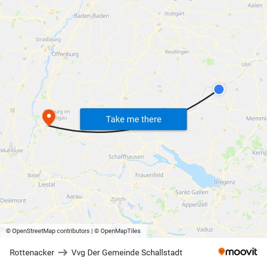 Rottenacker to Vvg Der Gemeinde Schallstadt map