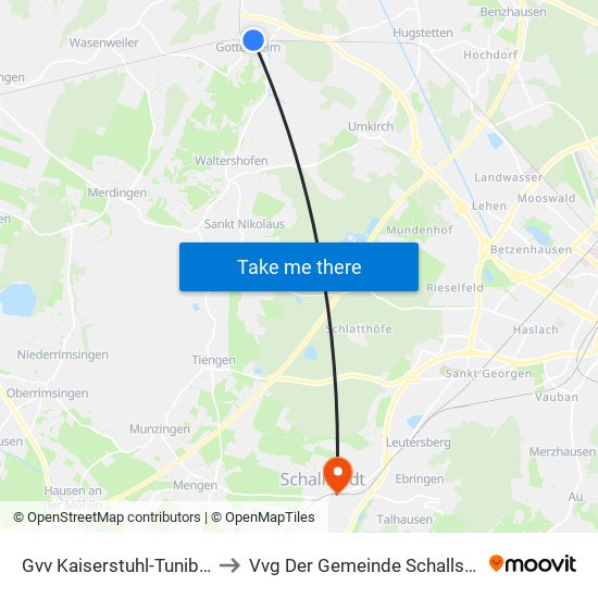 Gvv Kaiserstuhl-Tuniberg to Vvg Der Gemeinde Schallstadt map