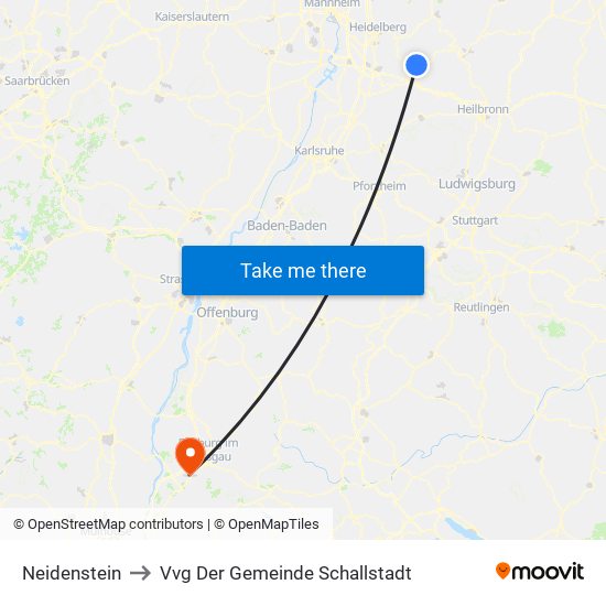 Neidenstein to Vvg Der Gemeinde Schallstadt map