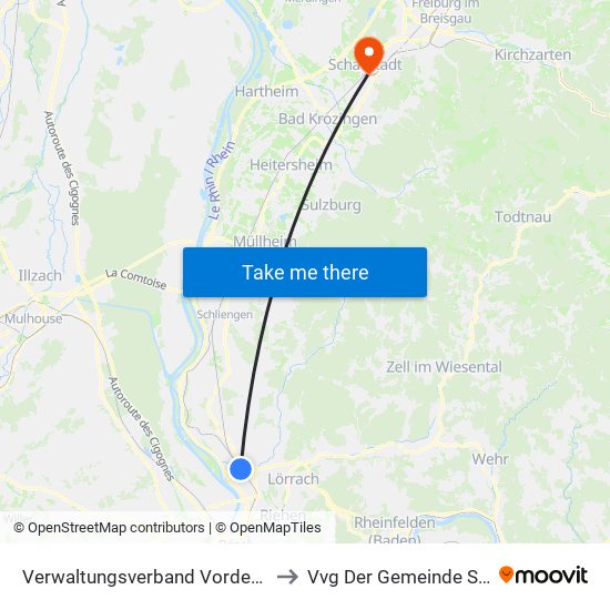 Verwaltungsverband Vorderes Kandertal to Vvg Der Gemeinde Schallstadt map