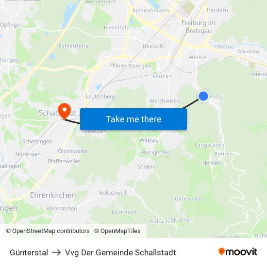 Günterstal to Vvg Der Gemeinde Schallstadt map
