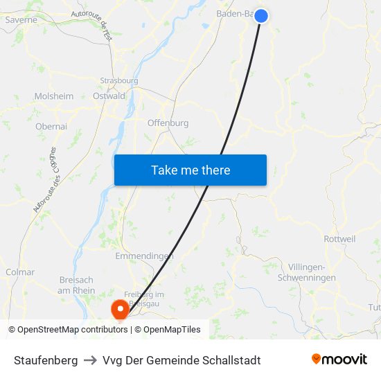 Staufenberg to Vvg Der Gemeinde Schallstadt map