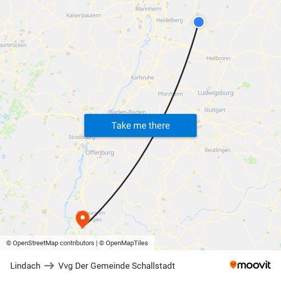 Lindach to Vvg Der Gemeinde Schallstadt map