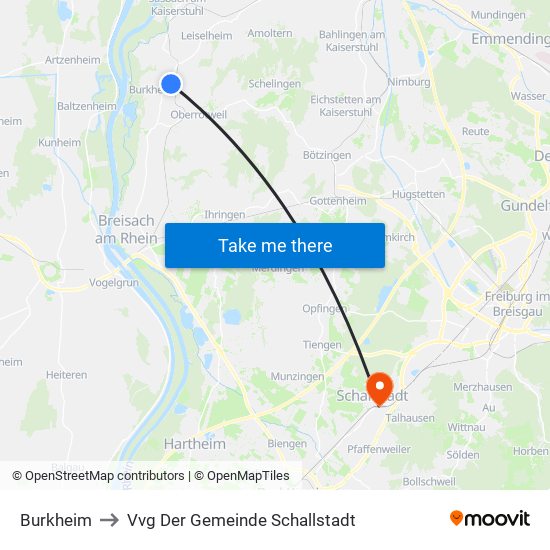 Burkheim to Vvg Der Gemeinde Schallstadt map