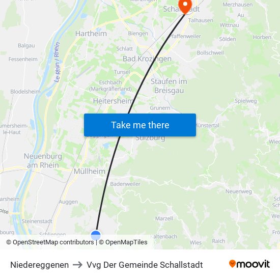 Niedereggenen to Vvg Der Gemeinde Schallstadt map