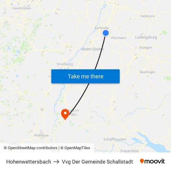 Hohenwettersbach to Vvg Der Gemeinde Schallstadt map