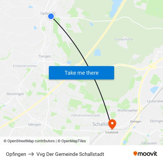 Opfingen to Vvg Der Gemeinde Schallstadt map