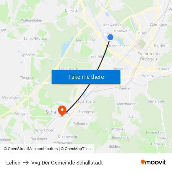 Lehen to Vvg Der Gemeinde Schallstadt map