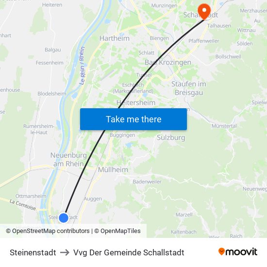 Steinenstadt to Vvg Der Gemeinde Schallstadt map