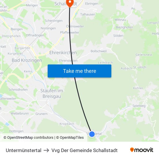 Untermünstertal to Vvg Der Gemeinde Schallstadt map