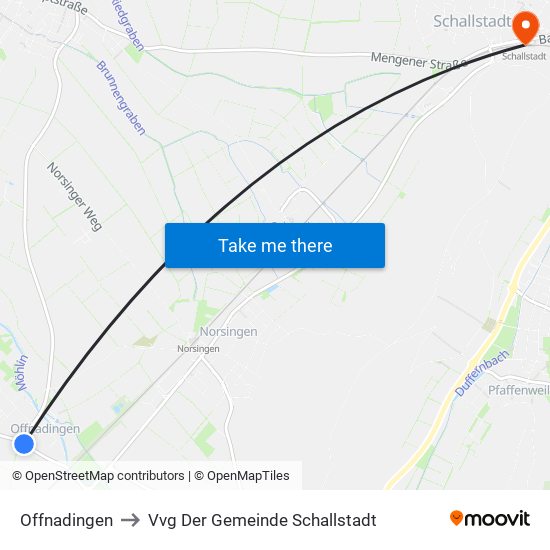 Offnadingen to Vvg Der Gemeinde Schallstadt map