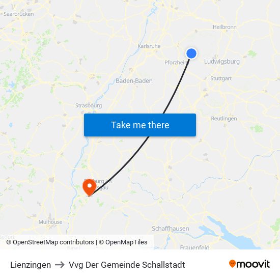 Lienzingen to Vvg Der Gemeinde Schallstadt map