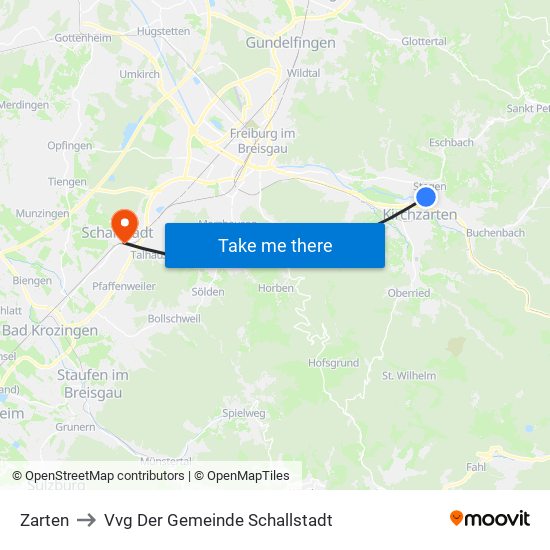 Zarten to Vvg Der Gemeinde Schallstadt map