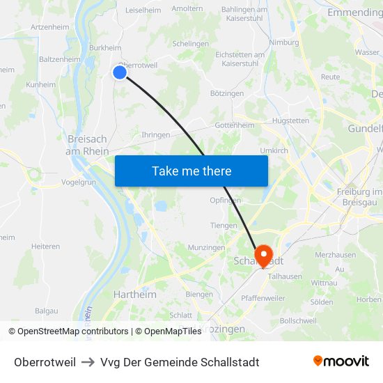 Oberrotweil to Vvg Der Gemeinde Schallstadt map