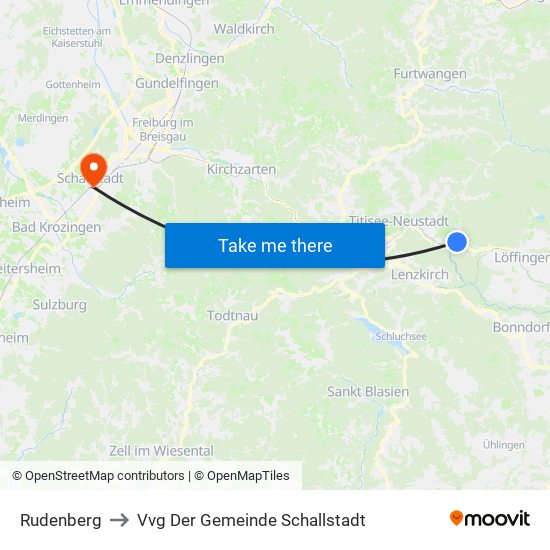 Rudenberg to Vvg Der Gemeinde Schallstadt map