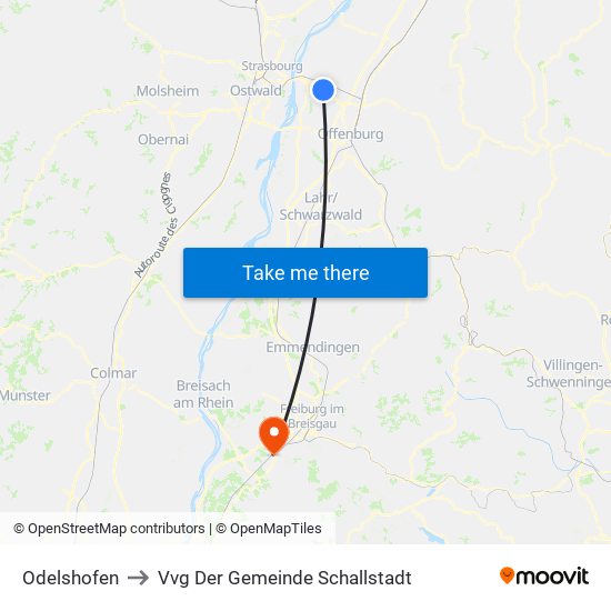 Odelshofen to Vvg Der Gemeinde Schallstadt map