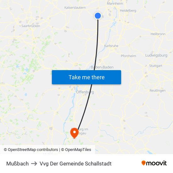 Mußbach to Vvg Der Gemeinde Schallstadt map