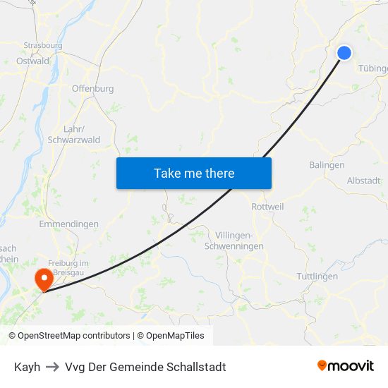 Kayh to Vvg Der Gemeinde Schallstadt map