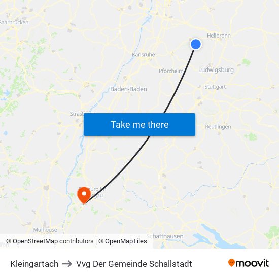 Kleingartach to Vvg Der Gemeinde Schallstadt map