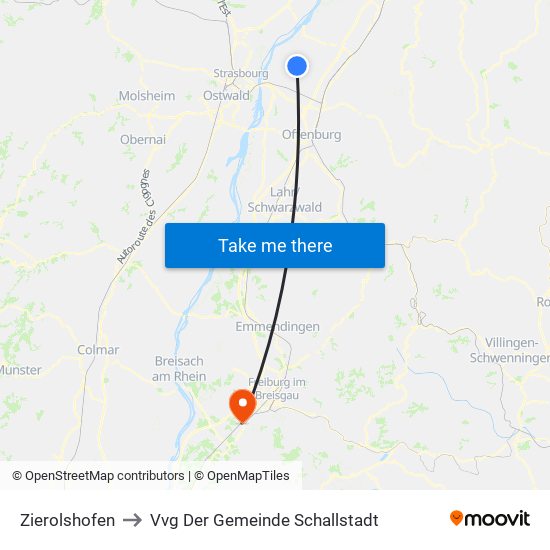 Zierolshofen to Vvg Der Gemeinde Schallstadt map