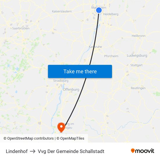 Lindenhof to Vvg Der Gemeinde Schallstadt map