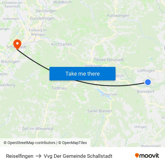 Reiselfingen to Vvg Der Gemeinde Schallstadt map