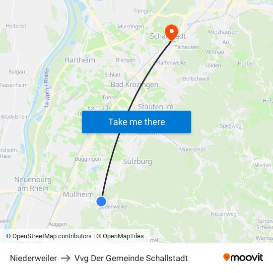Niederweiler to Vvg Der Gemeinde Schallstadt map