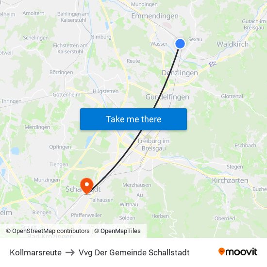Kollmarsreute to Vvg Der Gemeinde Schallstadt map