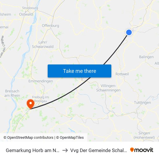 Gemarkung Horb am Neckar to Vvg Der Gemeinde Schallstadt map