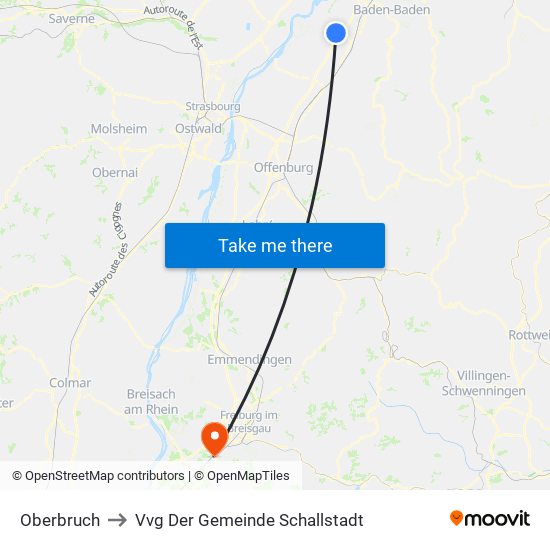 Oberbruch to Vvg Der Gemeinde Schallstadt map