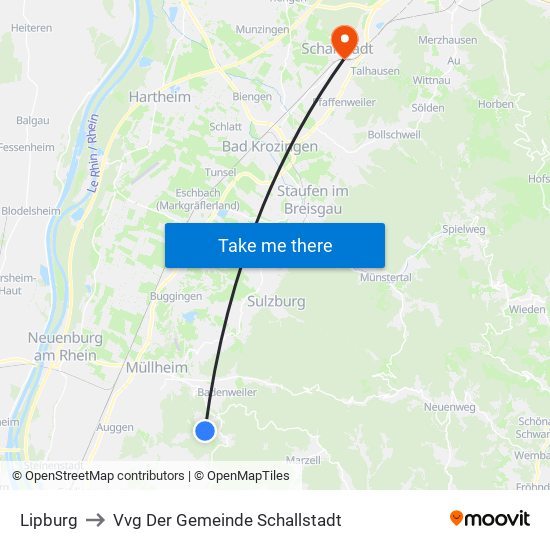 Lipburg to Vvg Der Gemeinde Schallstadt map