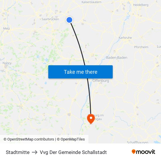 Stadtmitte to Vvg Der Gemeinde Schallstadt map