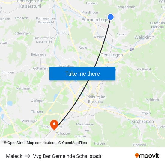 Maleck to Vvg Der Gemeinde Schallstadt map