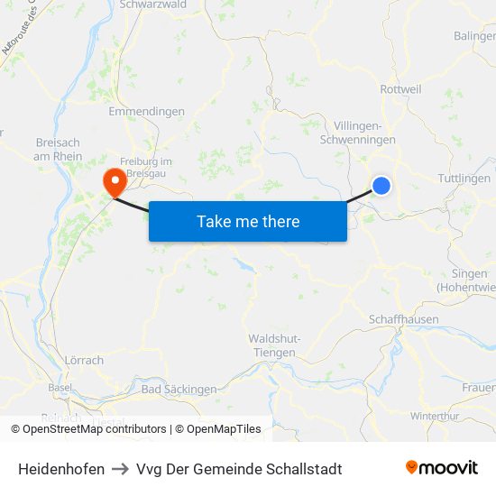 Heidenhofen to Vvg Der Gemeinde Schallstadt map