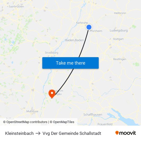 Kleinsteinbach to Vvg Der Gemeinde Schallstadt map