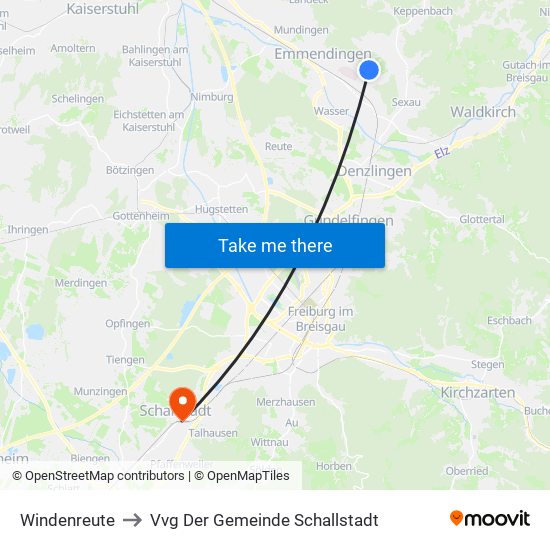 Windenreute to Vvg Der Gemeinde Schallstadt map