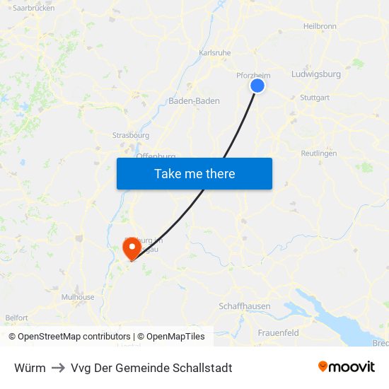 Würm to Vvg Der Gemeinde Schallstadt map