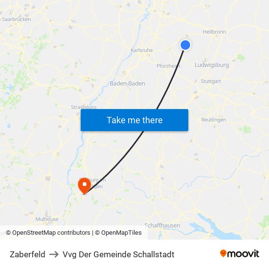 Zaberfeld to Vvg Der Gemeinde Schallstadt map