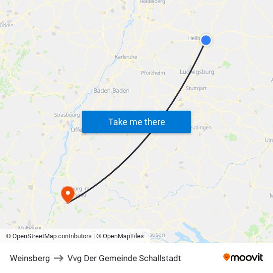 Weinsberg to Vvg Der Gemeinde Schallstadt map