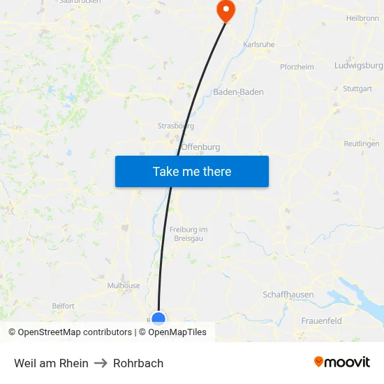 Weil am Rhein to Rohrbach map
